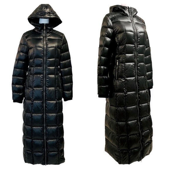 Saks Fifth Avenue Jackets & Blazers - Saks Fifth Avenue | Like New! Long Down Hooded Parka Full Length Black Size XS